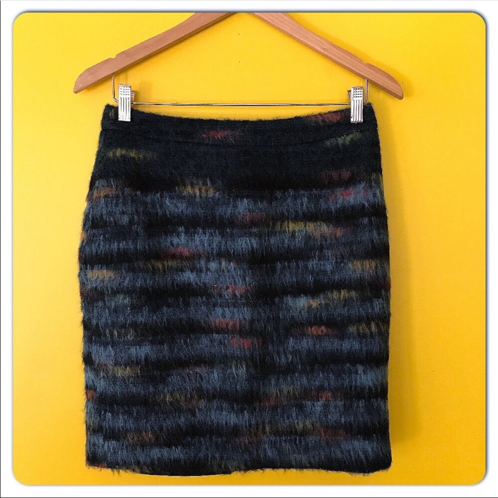 Anthropologie Maeve Feathered Pencil Skirt in Teal